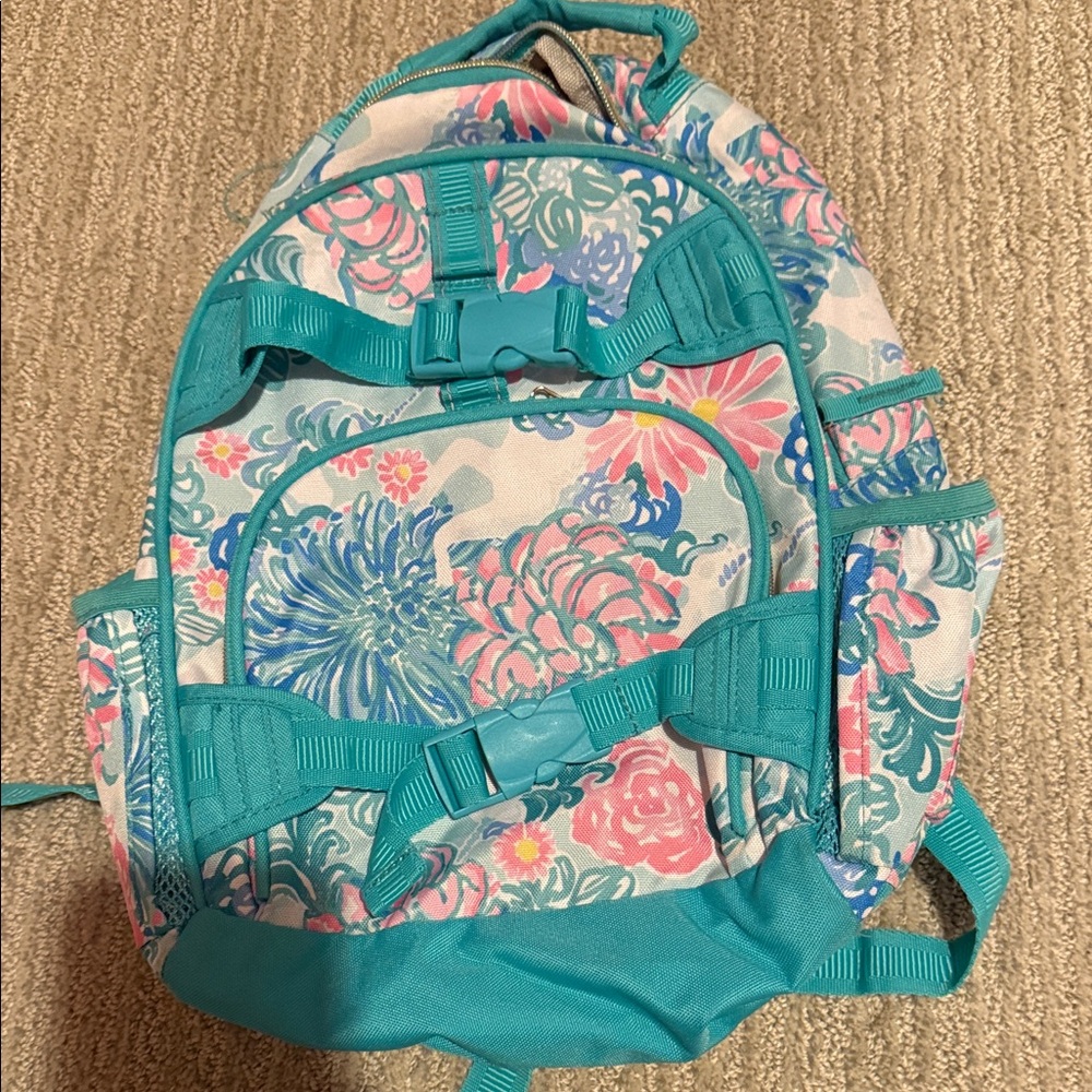 Pottery Barn Kids Floral Backpack - Teal and Pink